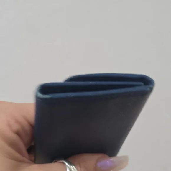 Prada Dark Blue Card And Key Holder Rare Size EUC AUTHENTIC